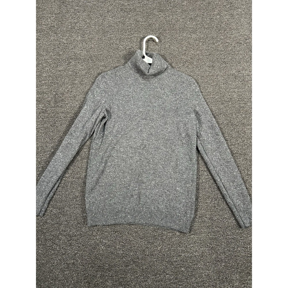 Talbots Pure Cashmere Sweater Women's Small Petite Gray Turtleneck Pullover